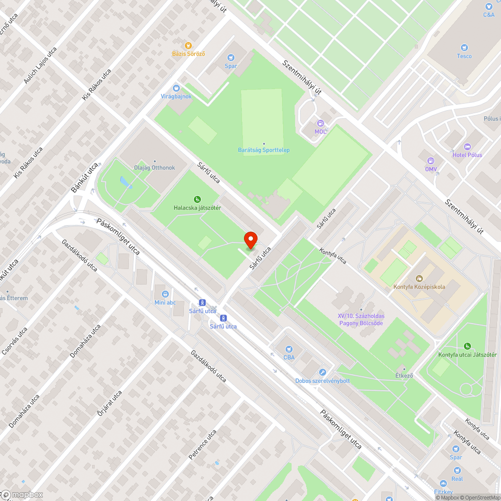 Akadálypálya bejelentés helye