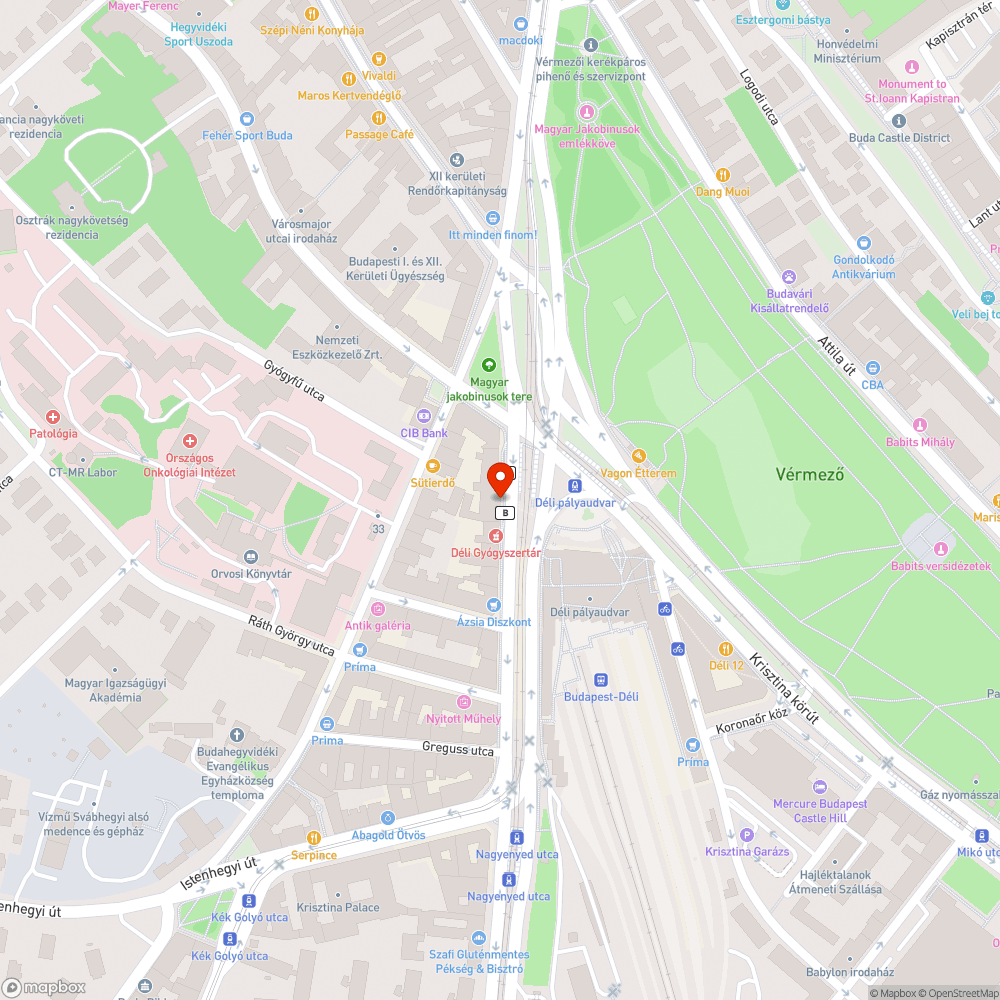 Déli pályaudvar, víz felcsapódás a gyalogosra bejelentés helye