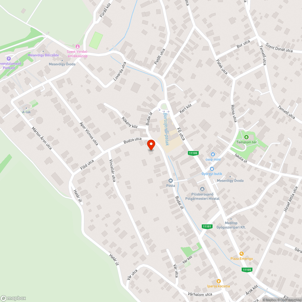 Budai út 68 előtti közvilágítás bejelentés helye