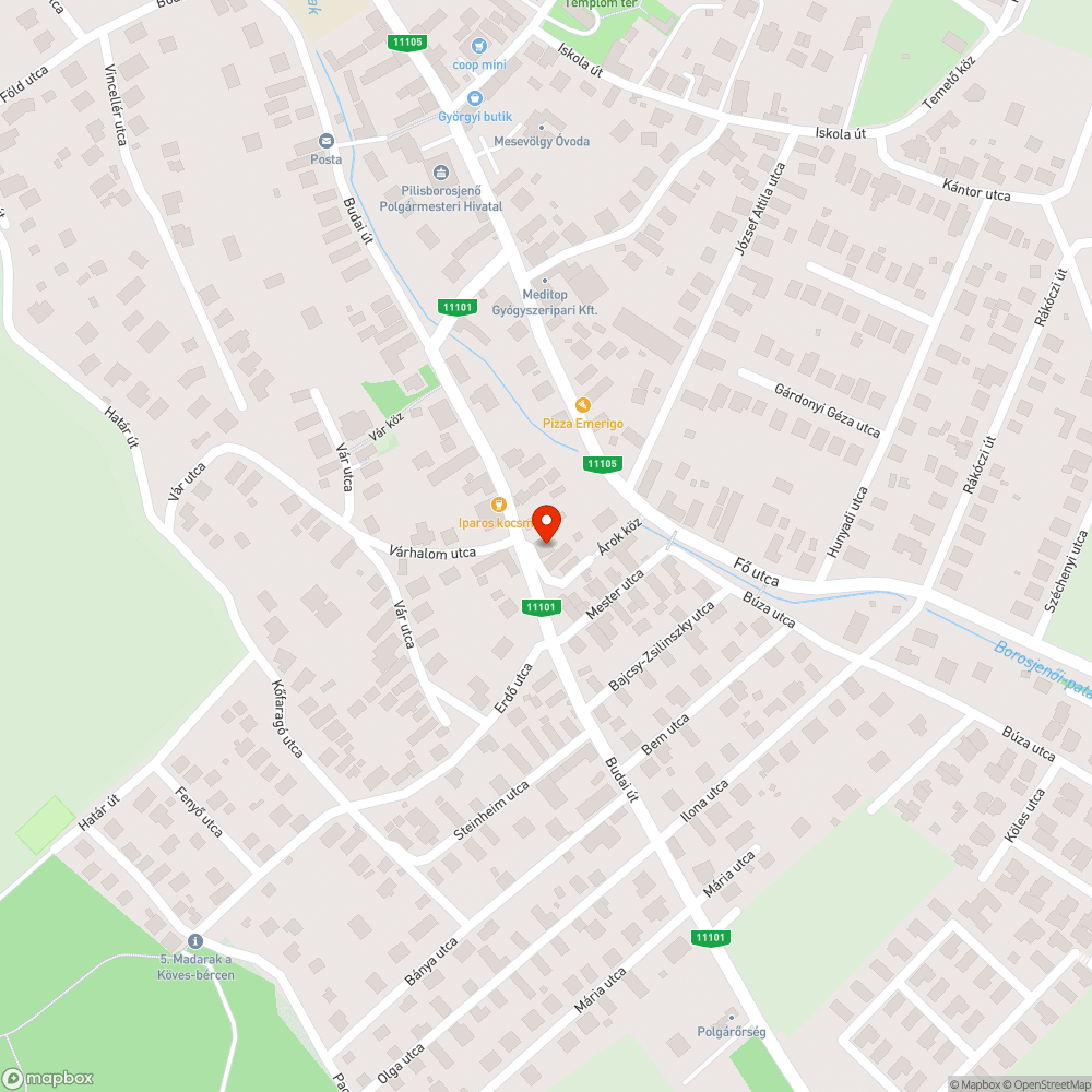 Utcán felejtett építőanyag bejelentés helye