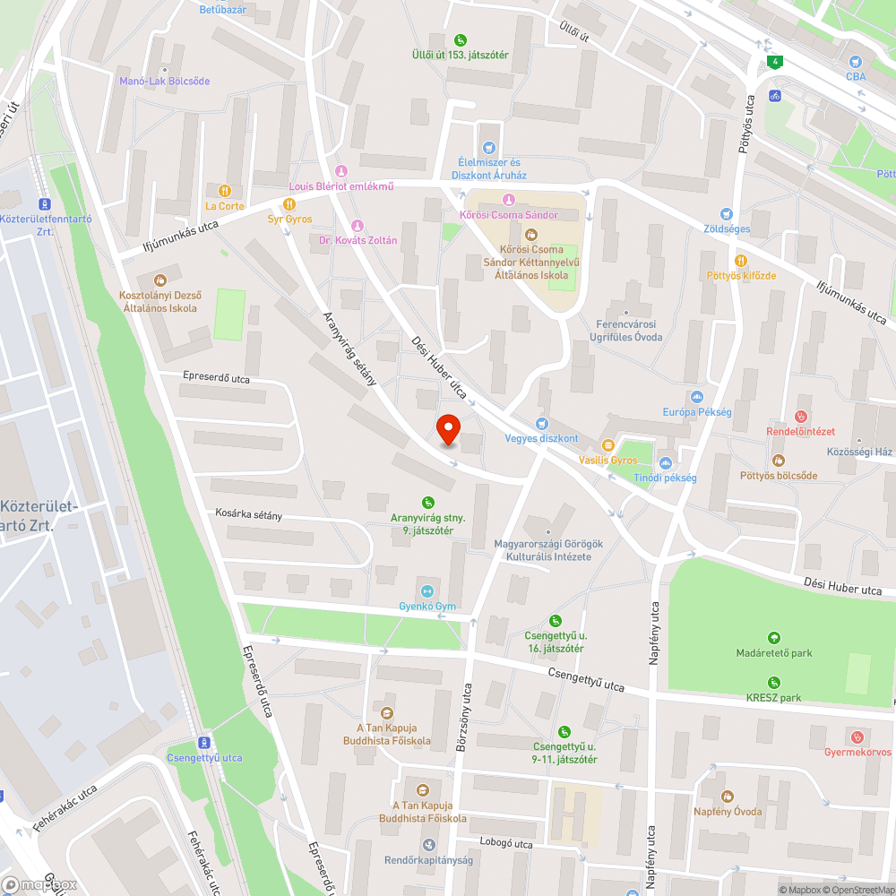 Kidőlt fa bejelentés helye