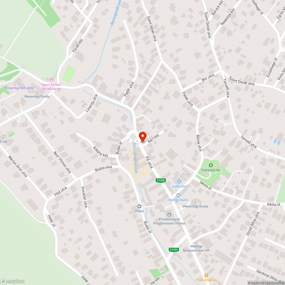 Fő u. lámpa kiégett bejelentés helye