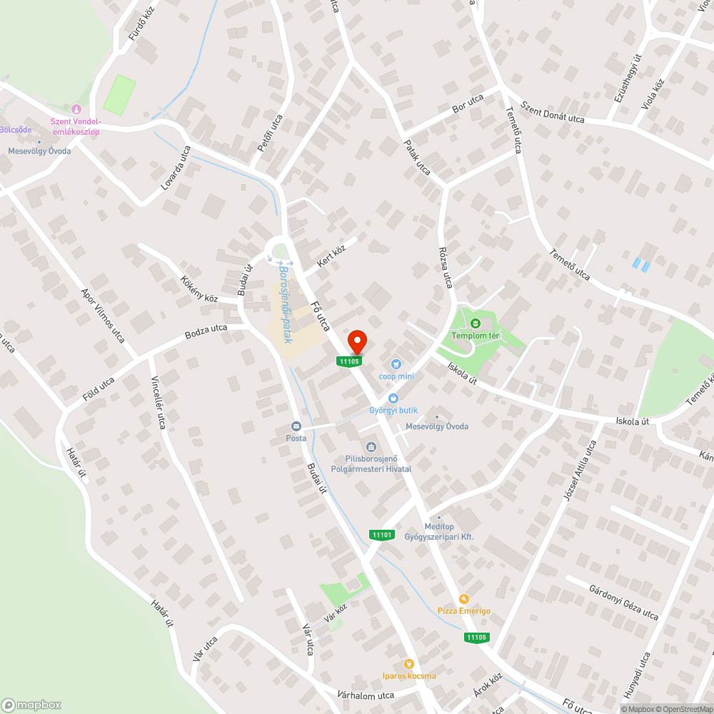 Fő u. 22 közvilágítás bejelentés helye