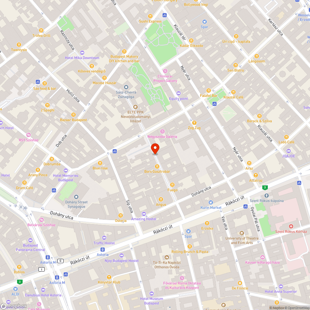 A Kazinczy utca burkolata több helyen feljött bejelentés helye