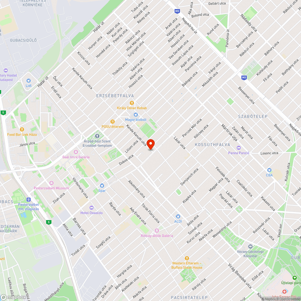 Kátyú bejelentés helye