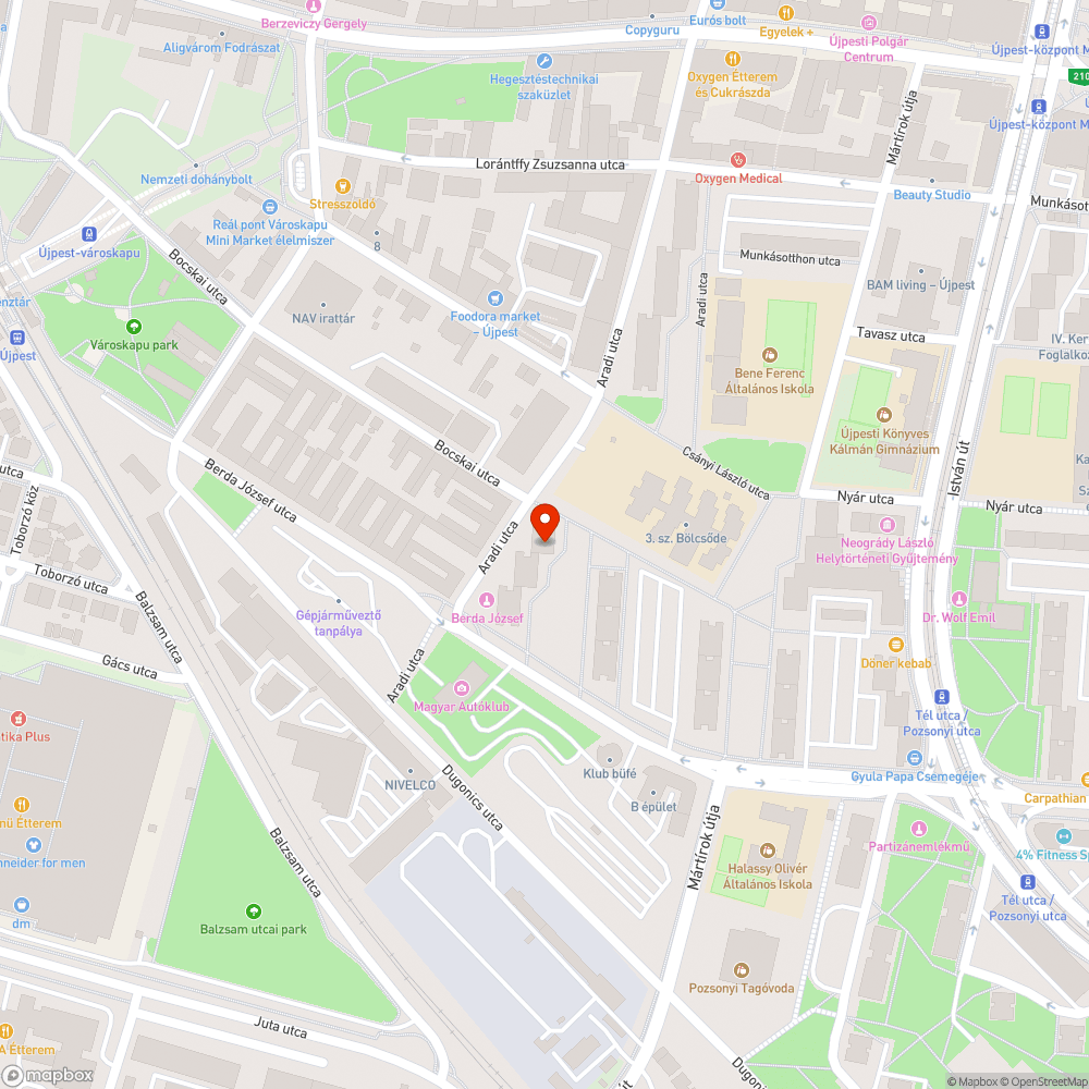 Bp. IV. Aradi utca, szigetelőanyag hulladék repül szerteszét bejelentés helye