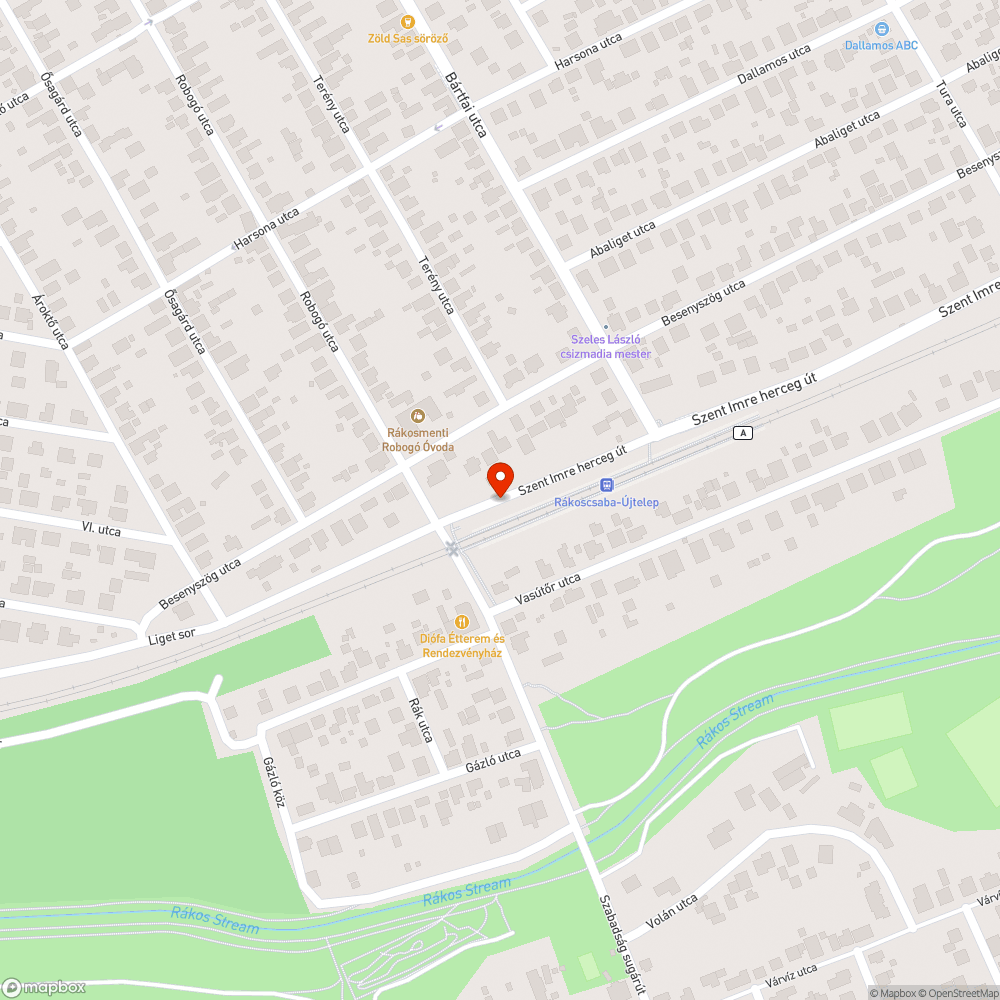 Elhagyott autó bejelentés helye