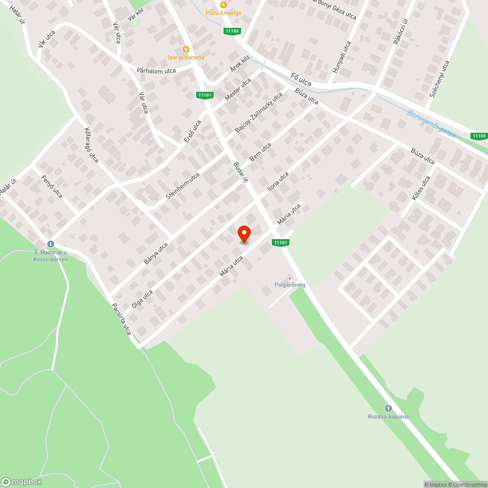 Mária u. 3 utcai lámpa izzója kiegett bejelentés helye