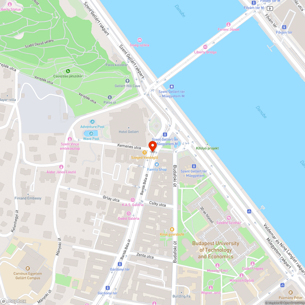 Pocsolya a gyalogátkelőben a villamossínen (Gellért tér) bejelentés helye