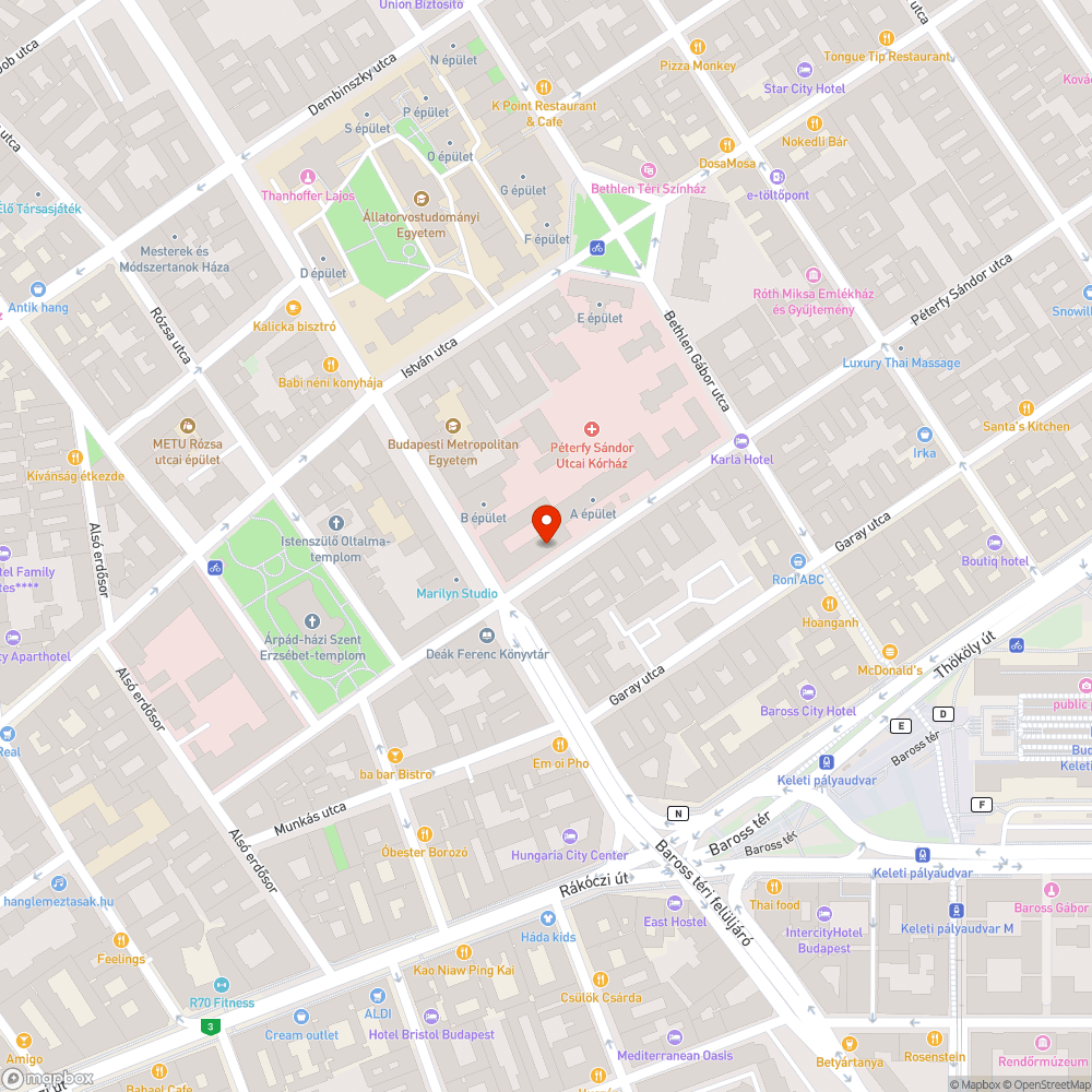 meghajlott kerékpártámasz a Péterfy kh előtt bejelentés helye