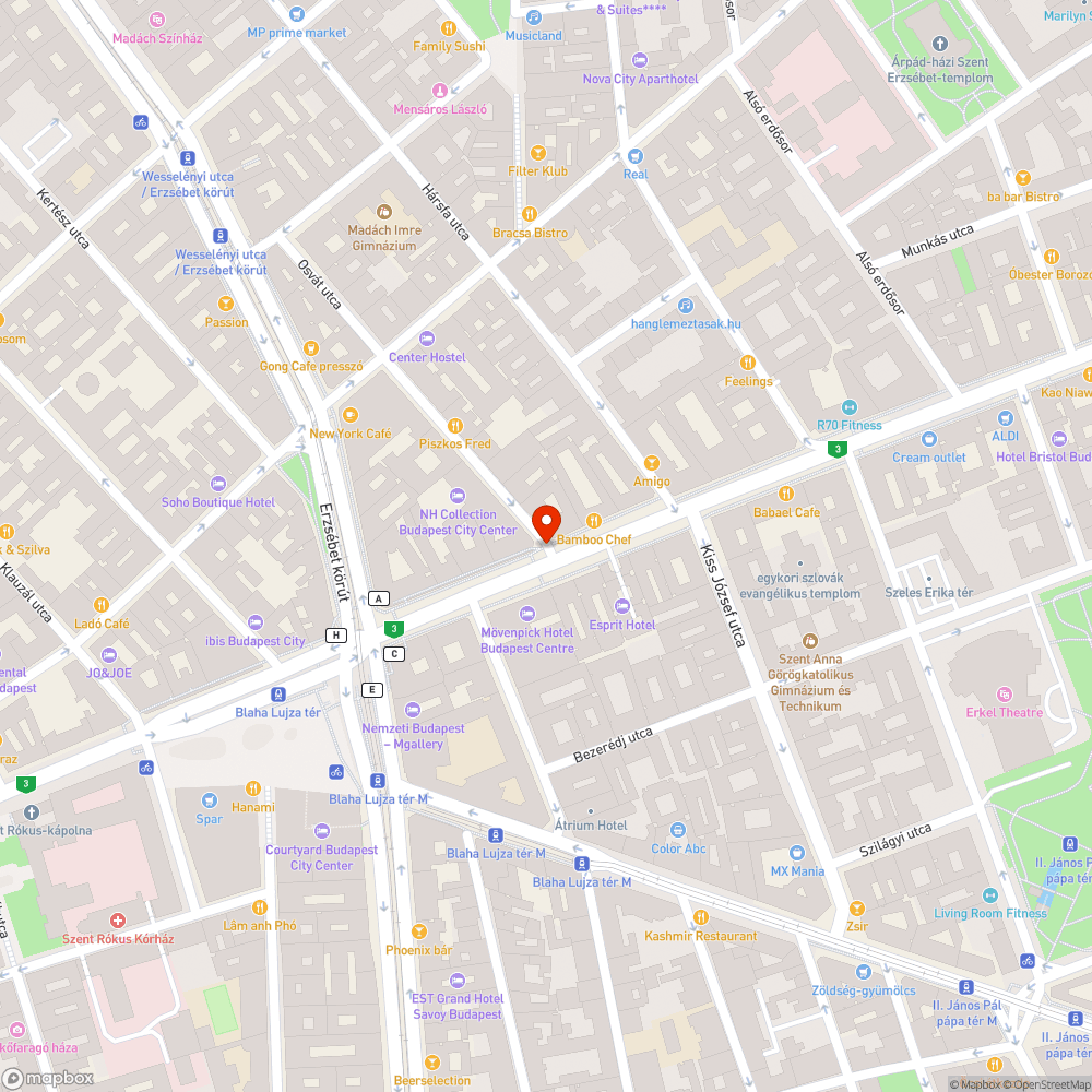 Hiányzó fényterelő az Osvát utca/Rákóczi útnál bejelentés helye