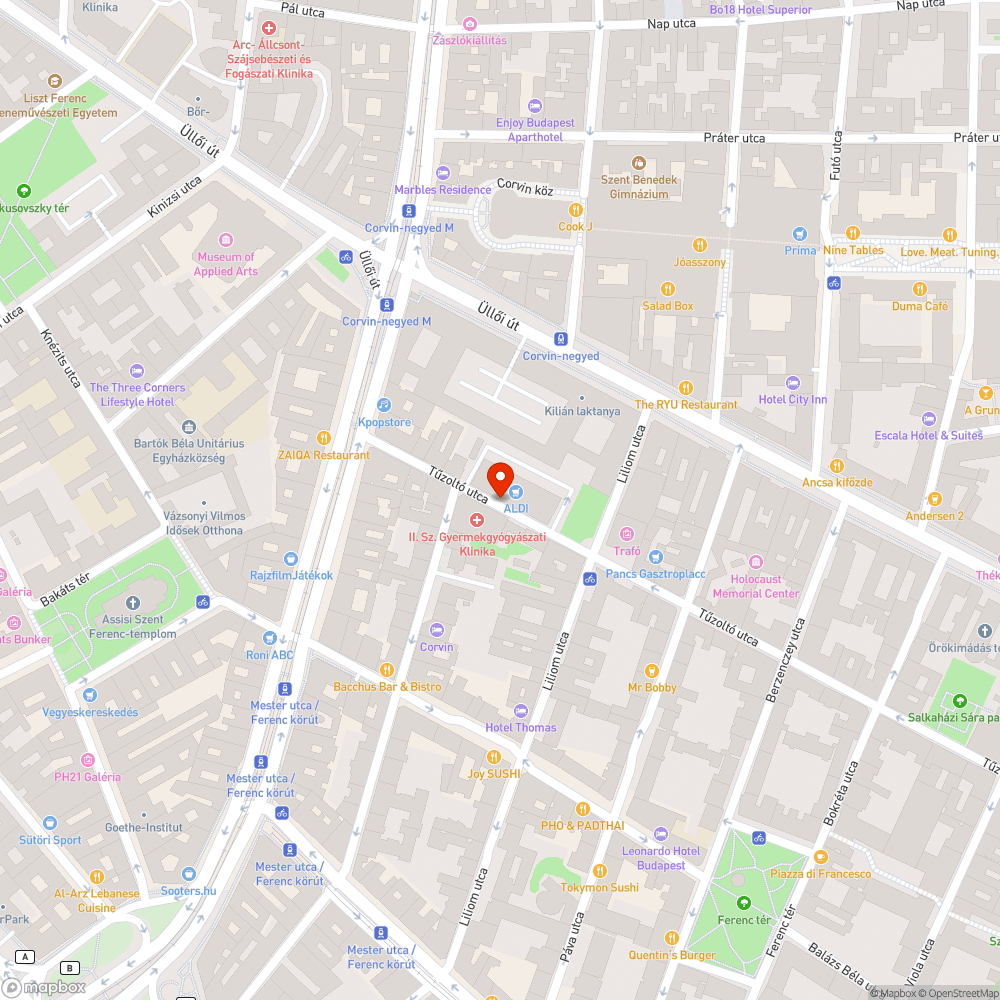 Egyre lejjebb süllyedő víznyelő a Tűzoltó utcában bejelentés helye