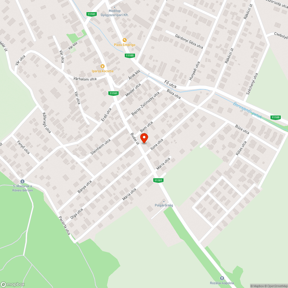 Zöldhulladék az Ilona u. sarkán bejelentés helye