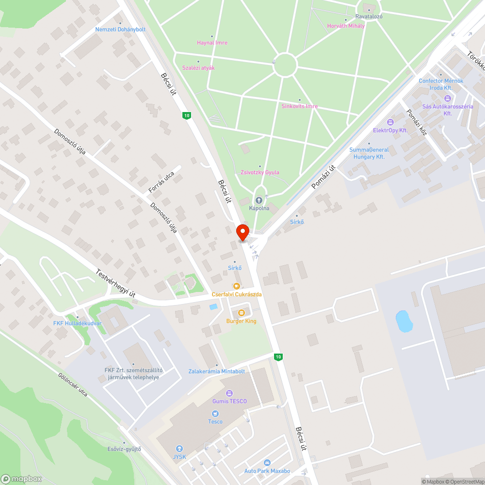 Hiányzó fényterelők bejelentés helye