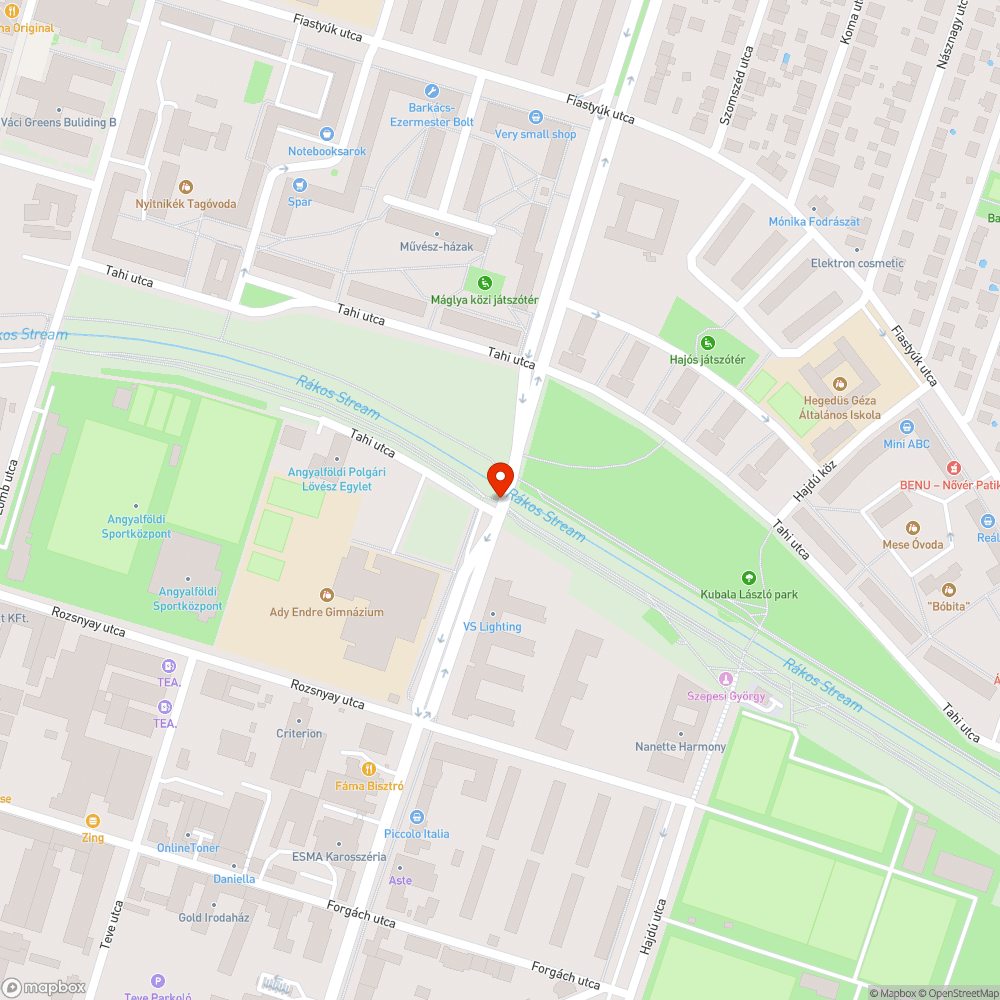 Kátyúk bejelentés helye