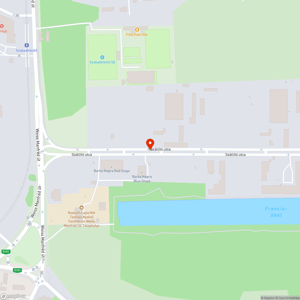 Elhagyott autók a Szállító utcában I. bejelentés helye