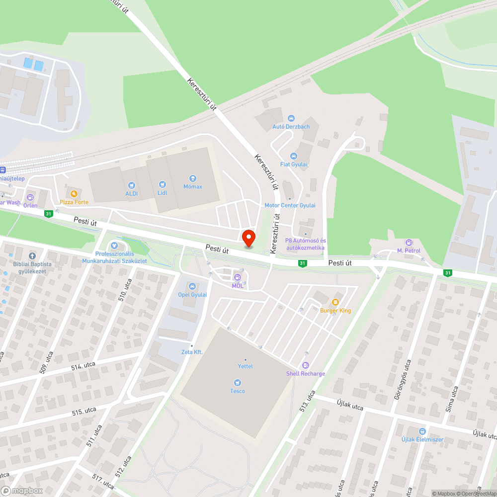 Betört üveg bejelentés helye