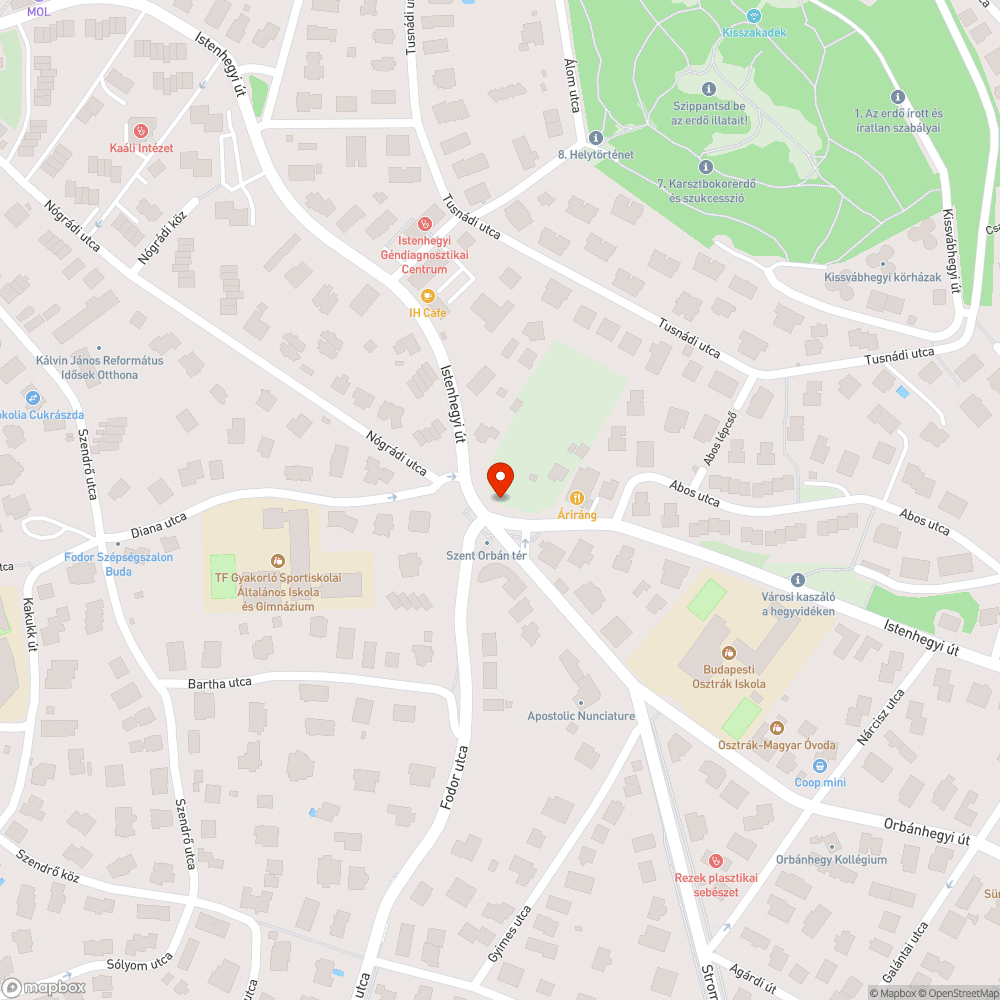 Beszakadt aknafedél az Orbán téren bejelentés helye