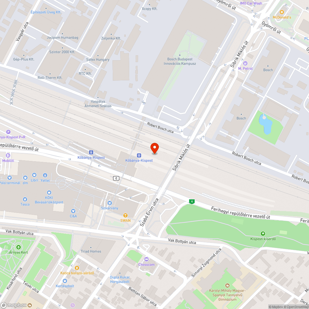 Lezárt mozgólépcsők a Kőbánya-Kispest vasútállomásnál bejelentés helye