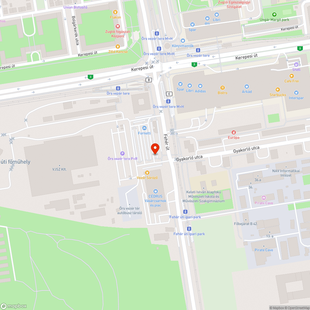 Örs vezér tere 169E buszvégállomás bejelentés helye