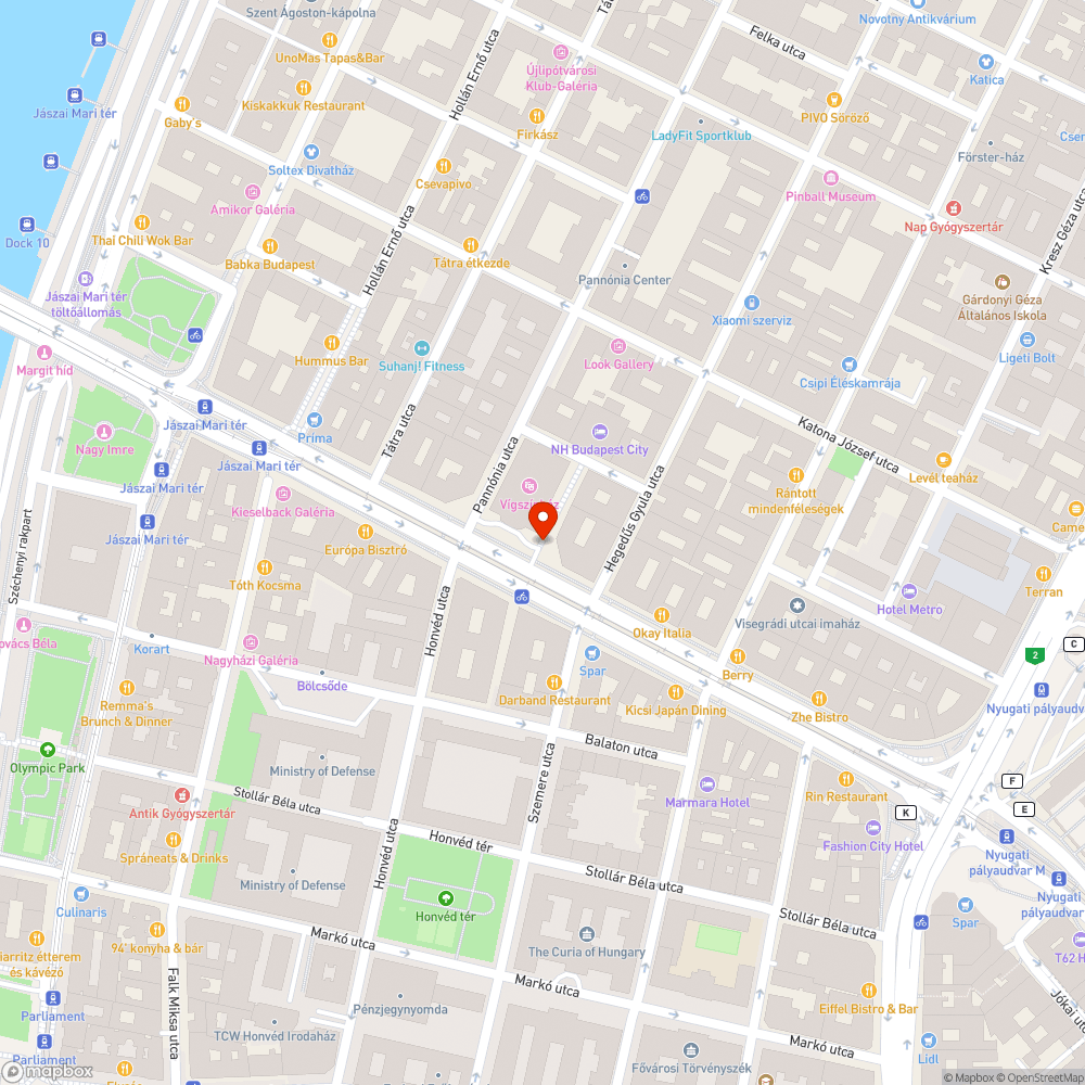 Hiányzó parkolásgátló a Vígszínháznál bejelentés helye