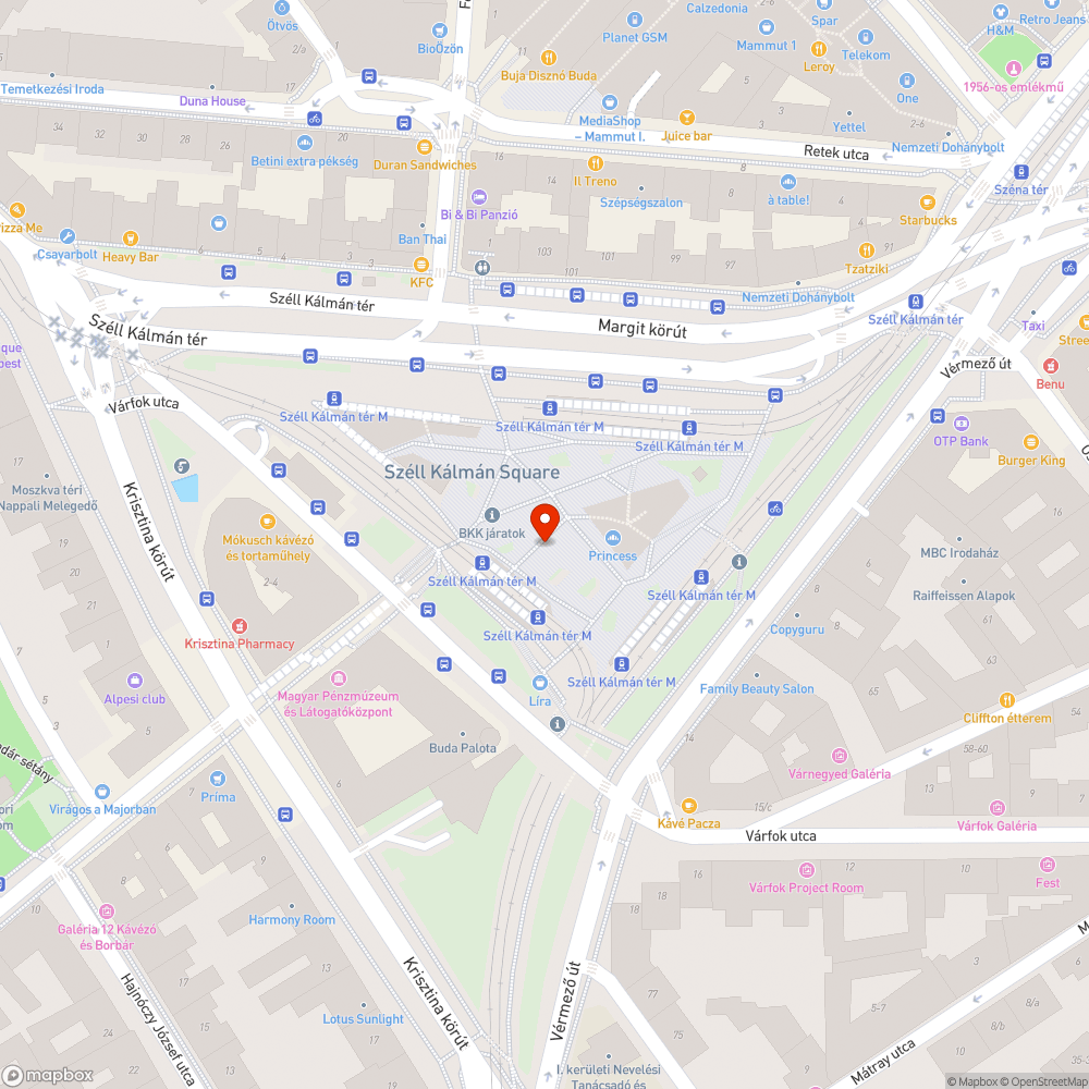 II. Széll Kálmán tér járdahiba bejelentés helye