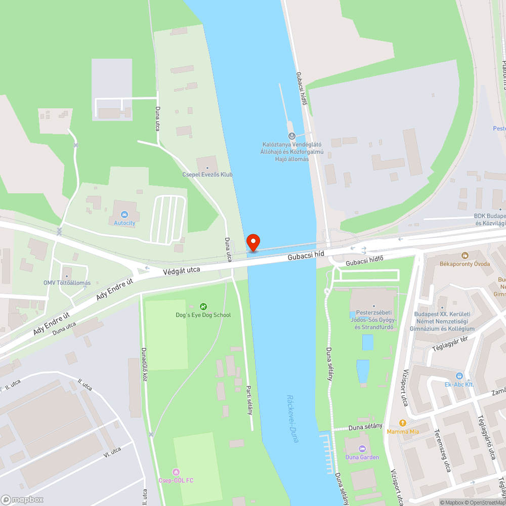 Gubacsi híd aknamező bejelentés helye