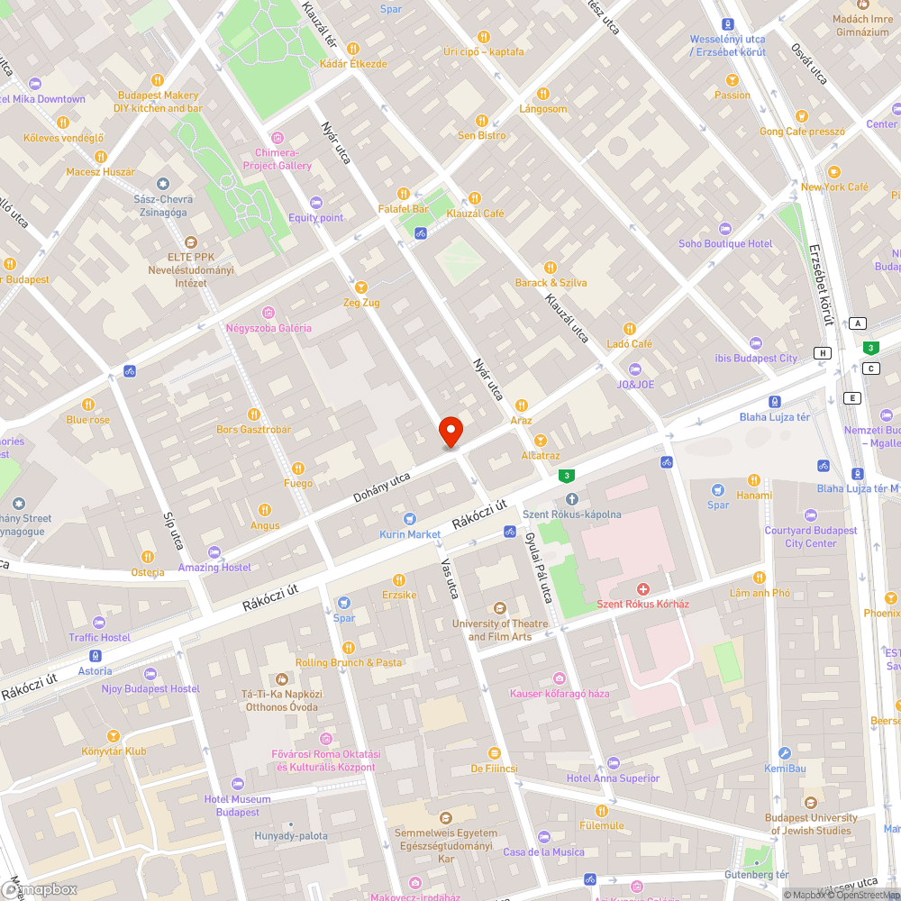 Tábla magasság (Dohány utca - Nagy Diófa utca) bejelentés helye