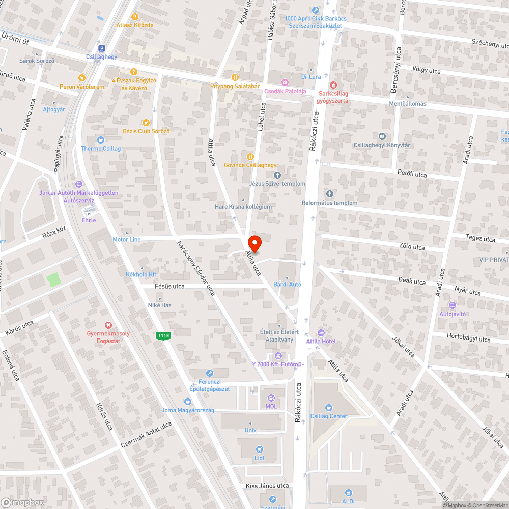 Kiégett köztéri égő bejelentés helye