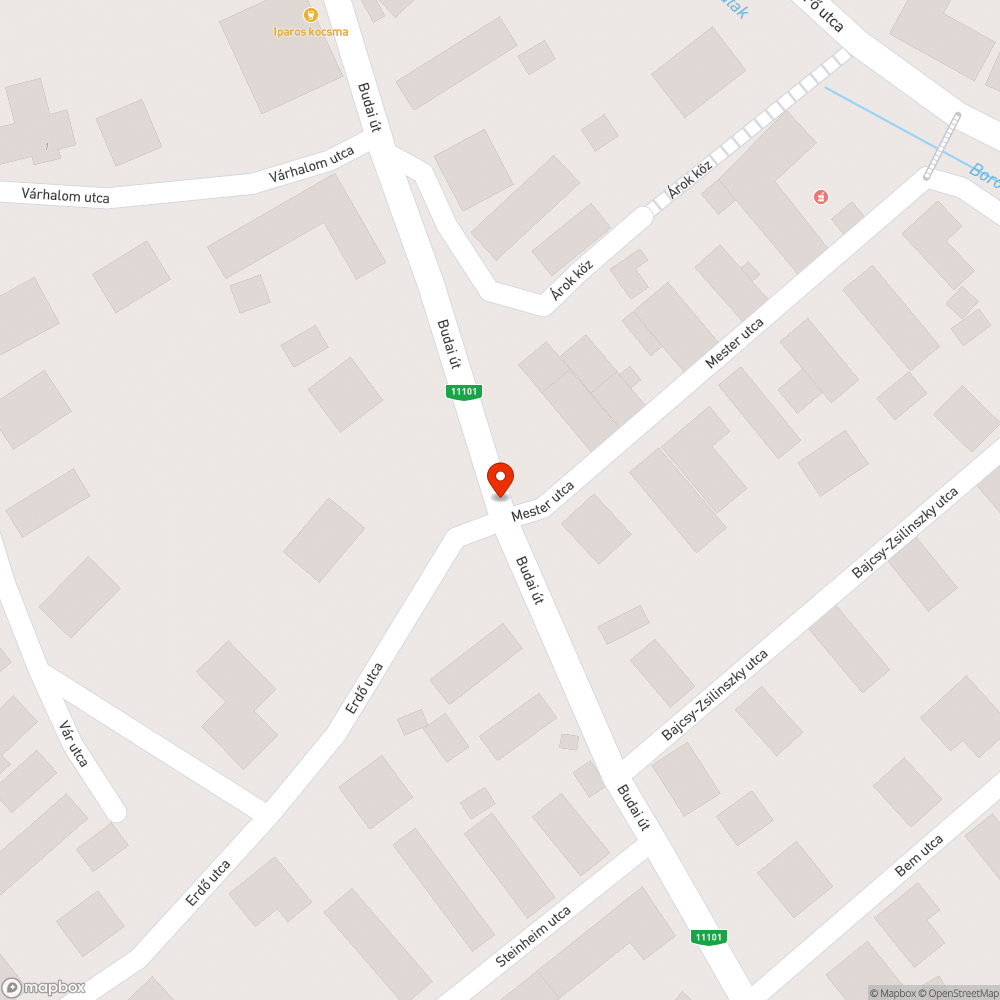 Eltömődött áteresz bejelentés helye