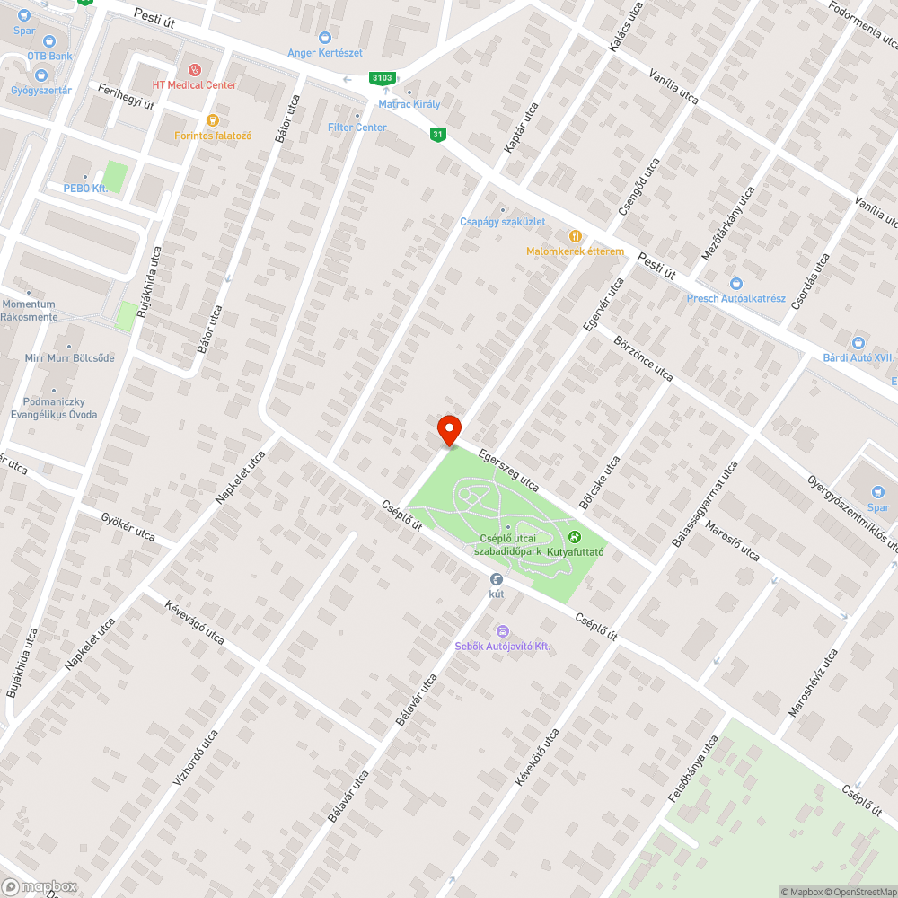 Kátyús utca bejelentés helye