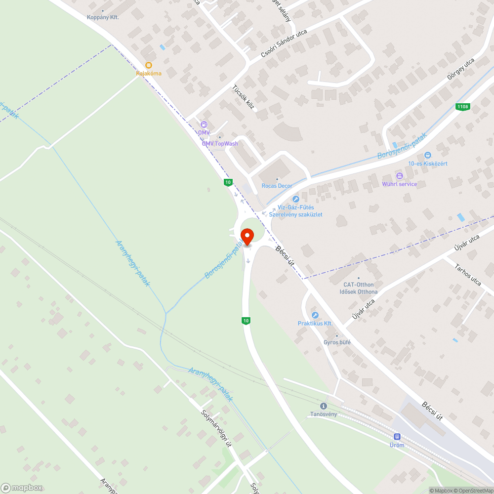 Esőbeálló bejelentés helye