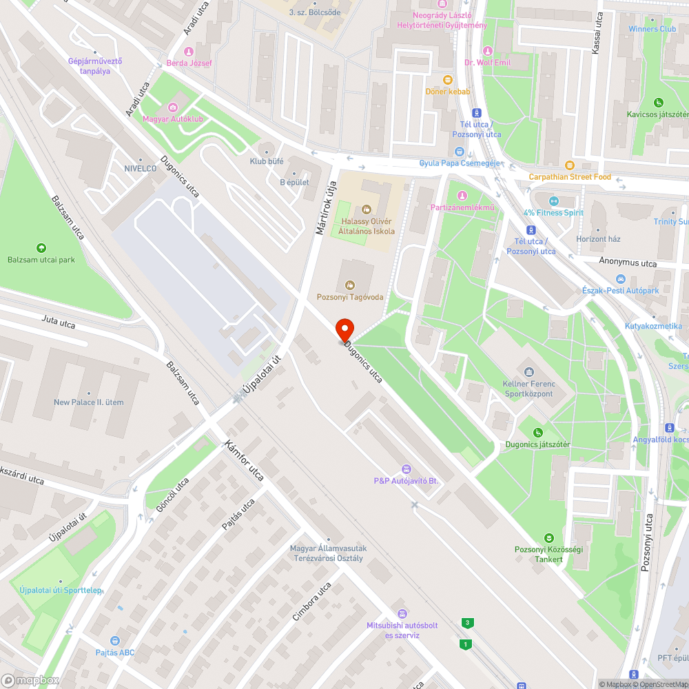 Szét szedett autó bejelentés helye