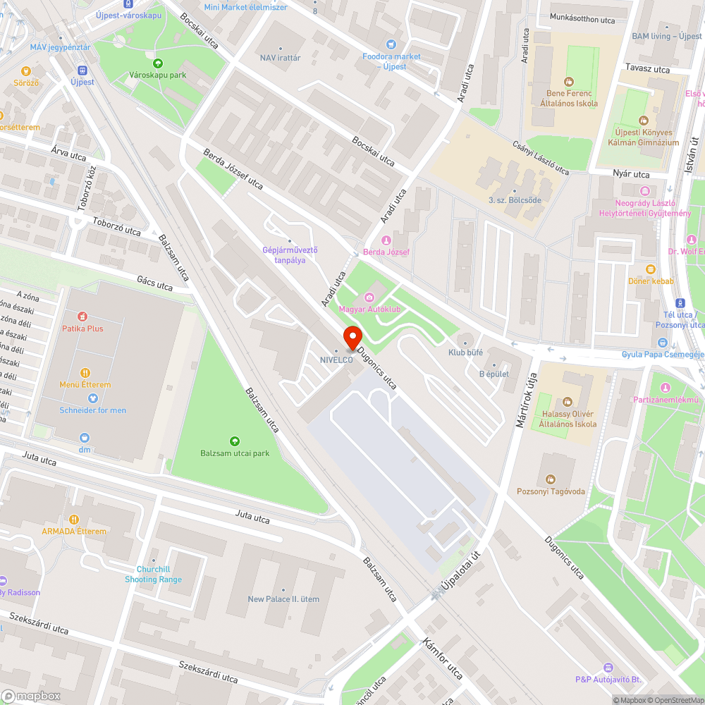 Magára hagyott autó bejelentés helye