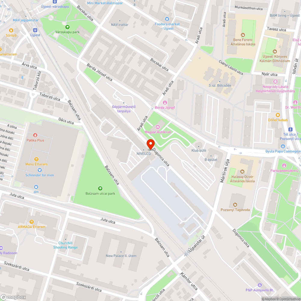 Magára hagyott autó bejelentés helye