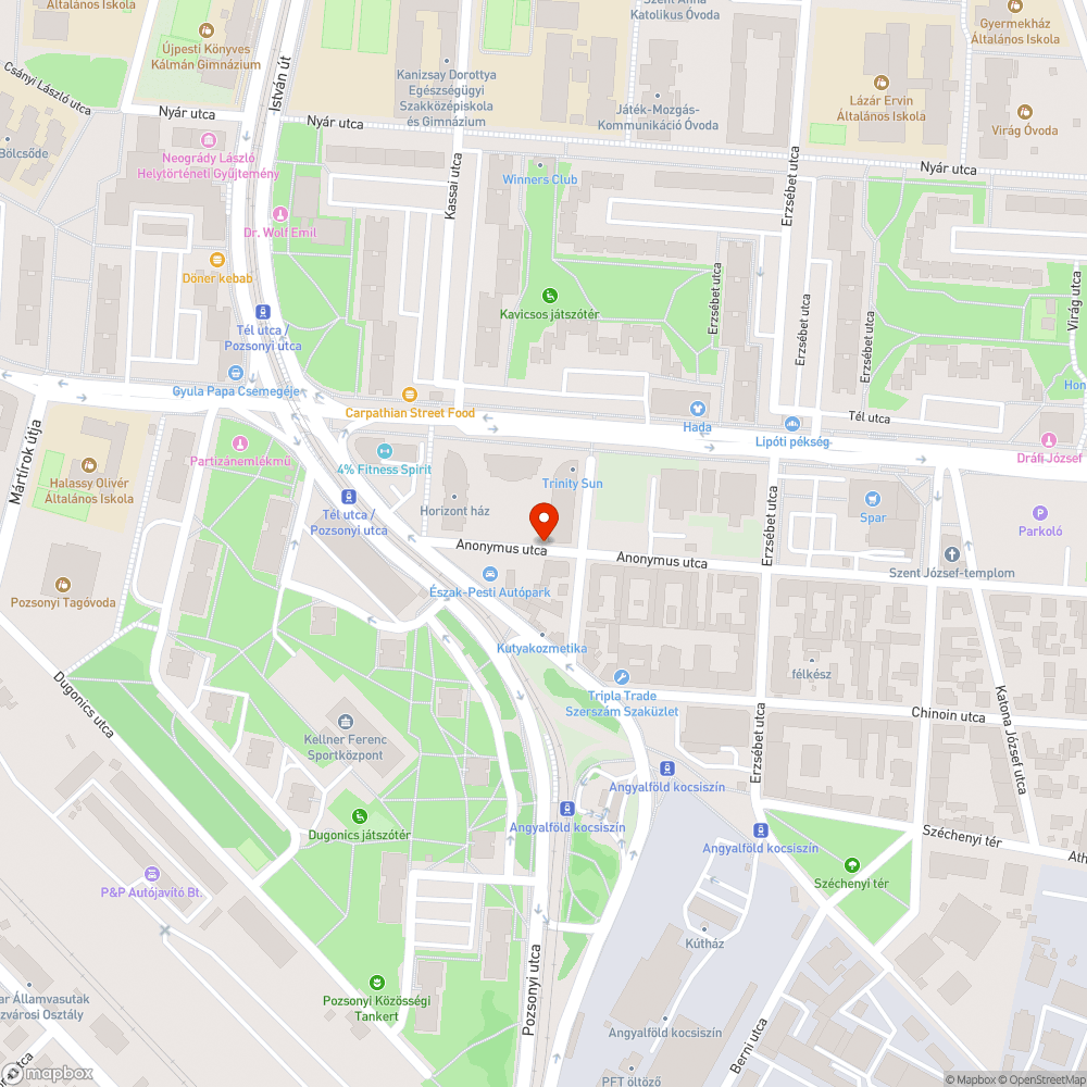 Elhagyott autóka bejelentés helye