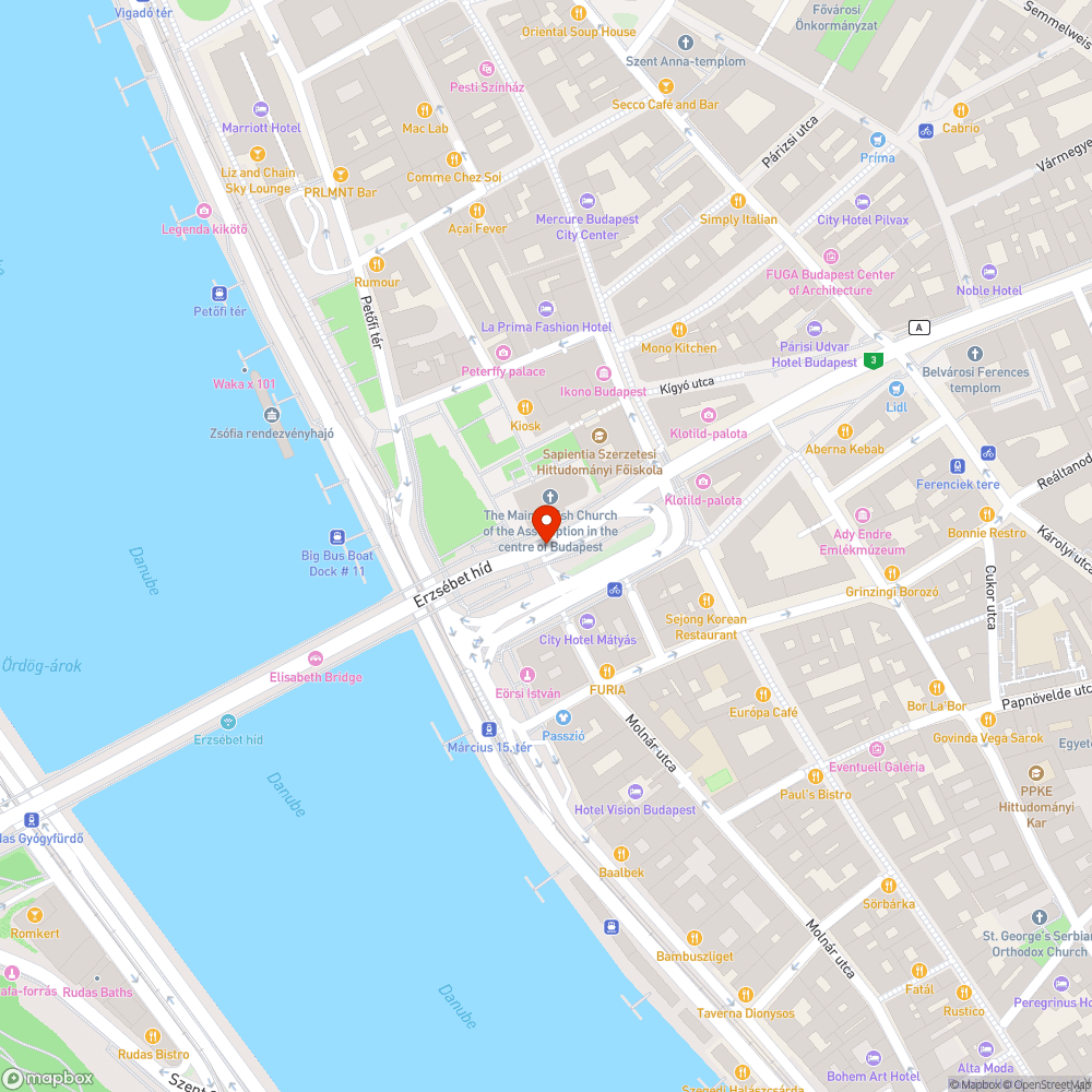 Tömeges járdán parkolás az Erzsébet híd alatt bejelentés helye