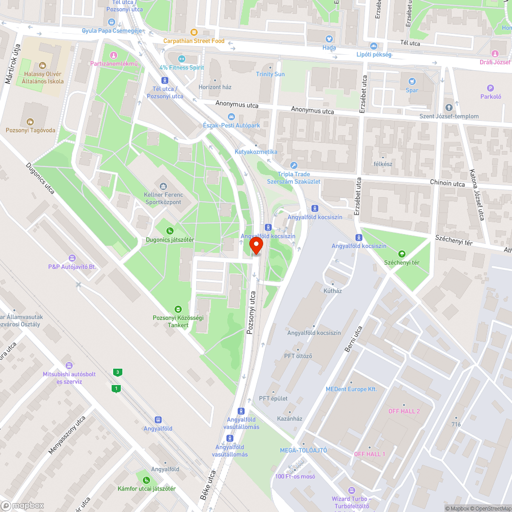 Elhagyott autó bejelentés helye