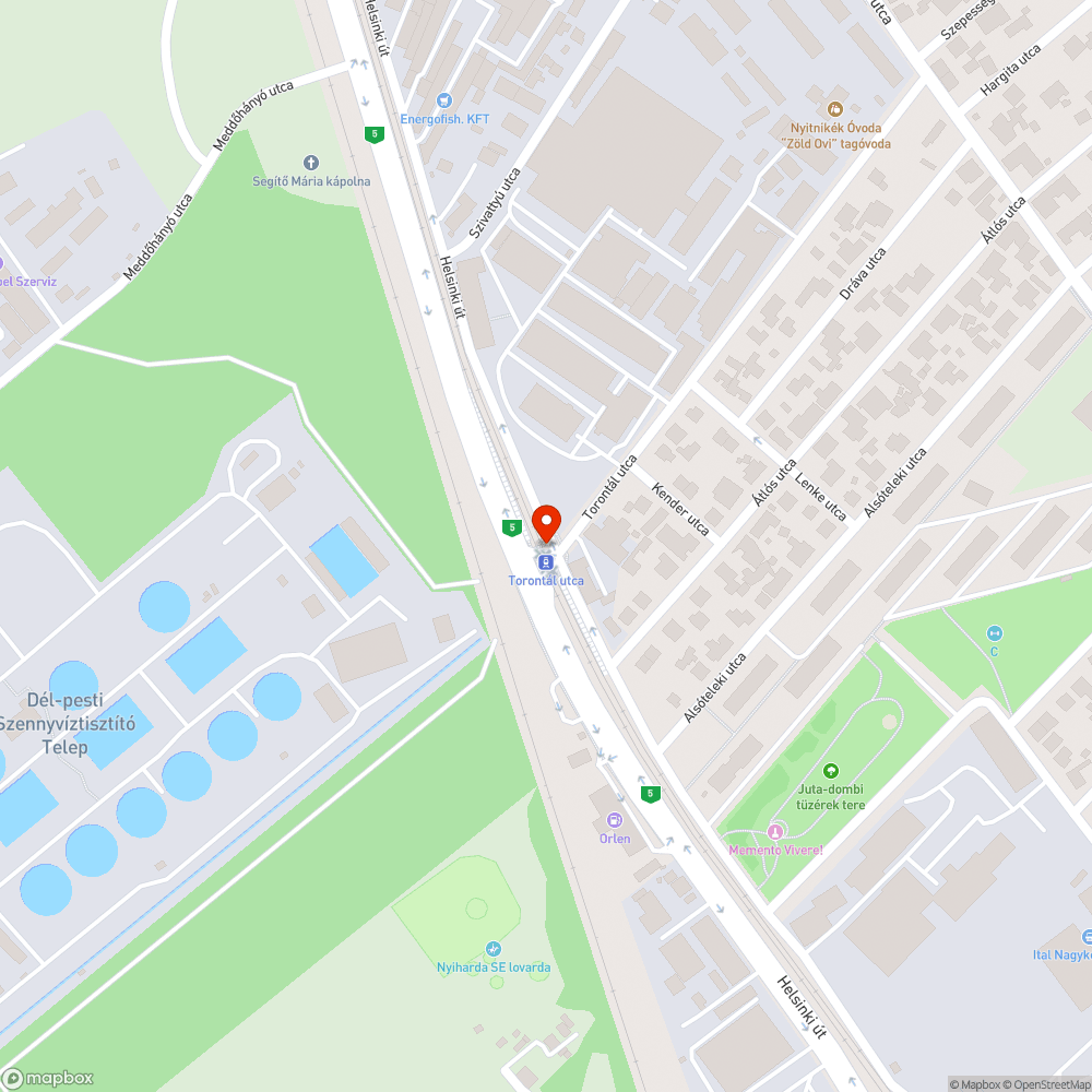 HÉV megálló gyalogátkelő - Torontál utca bejelentés helye