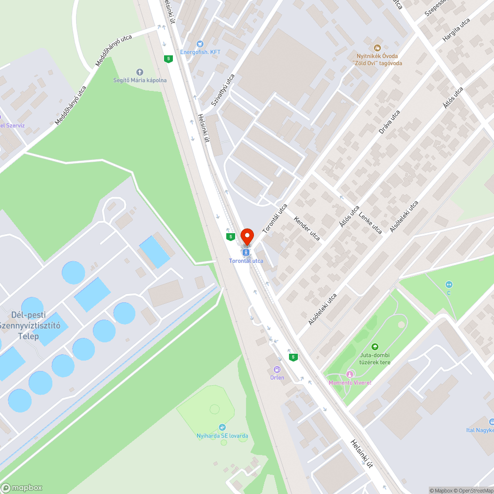 Torontál utcai szemétdomb bejelentés helye