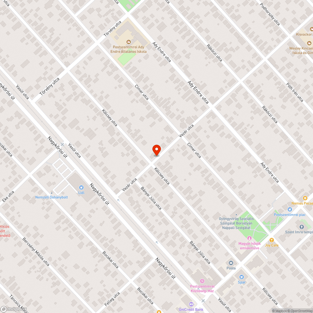 Vezér utca járda bejelentés helye