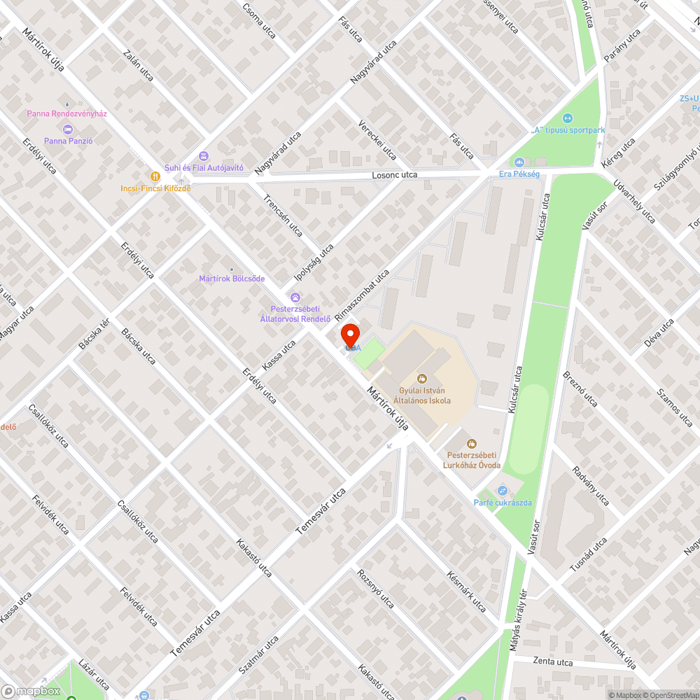 Kátyú bejelentés helye