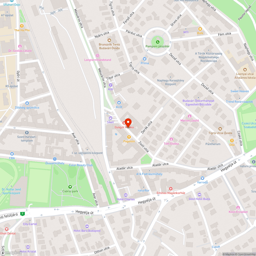 Kátyú az útpályán bejelentés helye