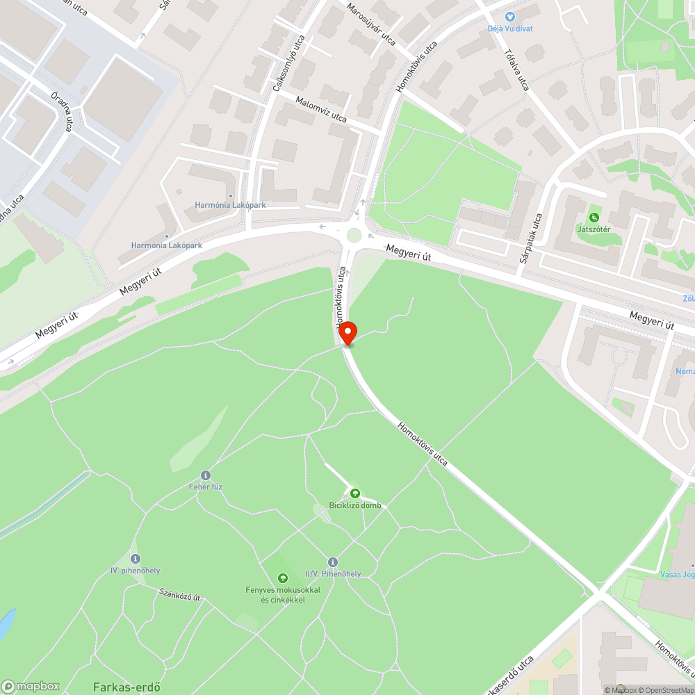 Újpest, Kápmegyer, Homoktövis utca, kátyú bejelentés helye