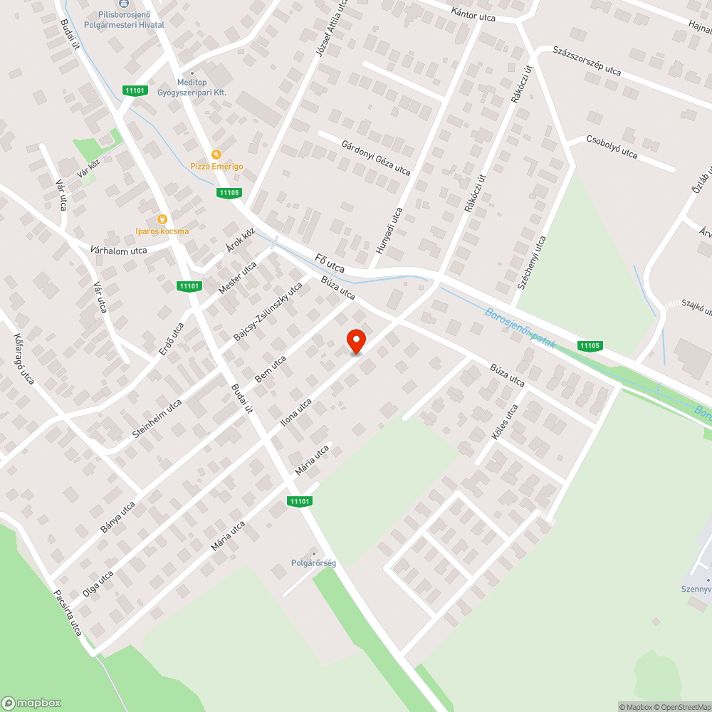 Kátyú bejelentés helye