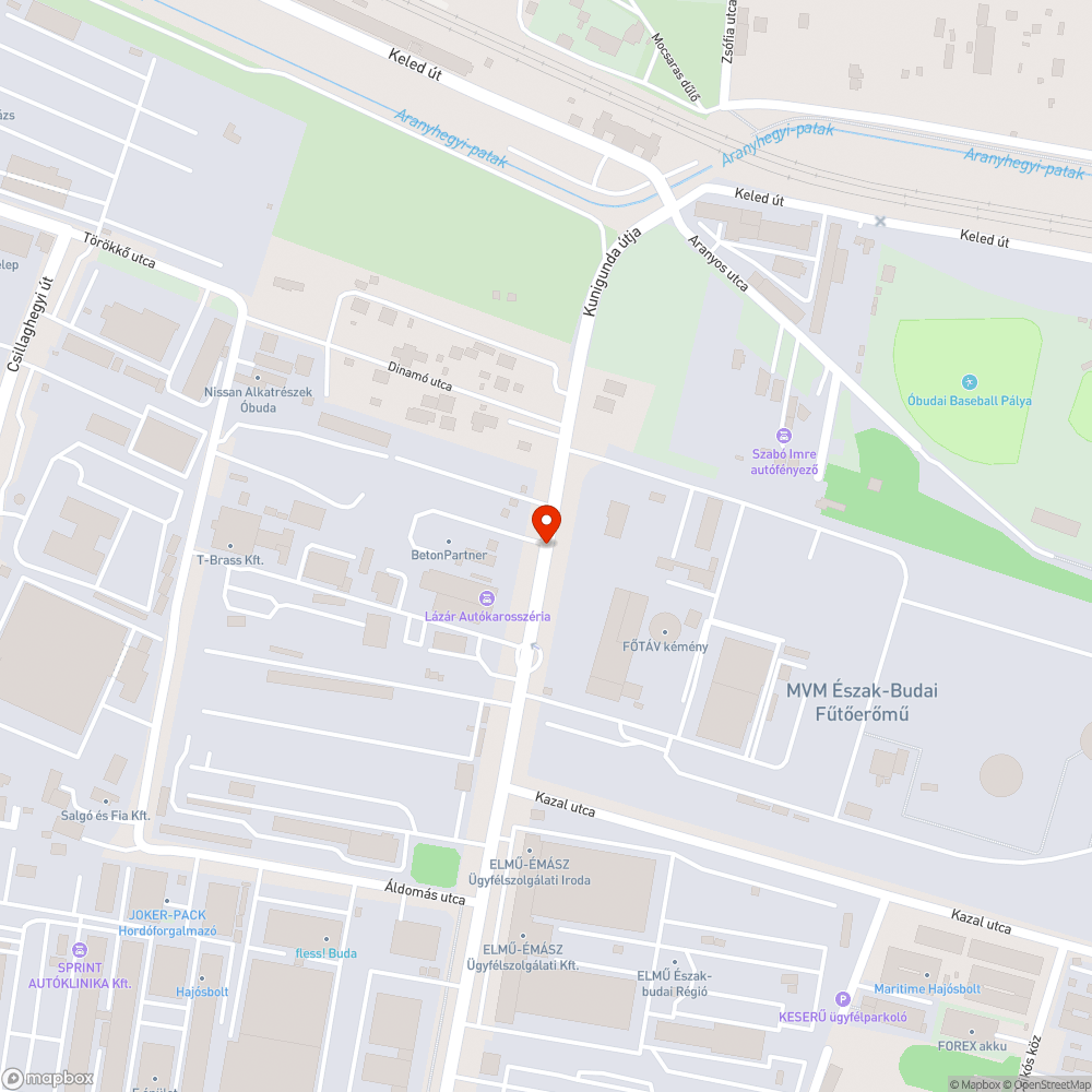 Kátyúk a Kunigunda útján bejelentés helye