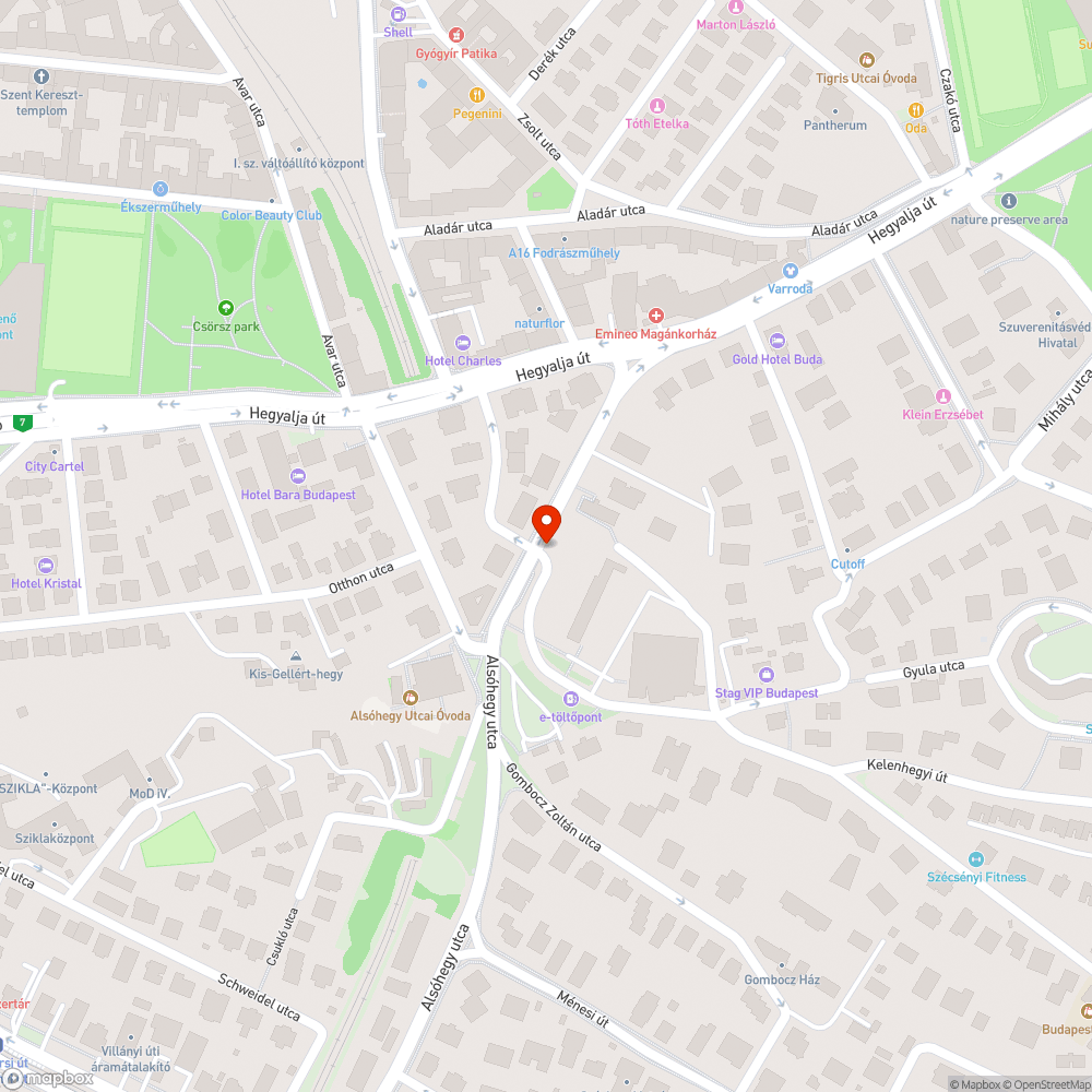 Kátyú az úttesten bejelentés helye