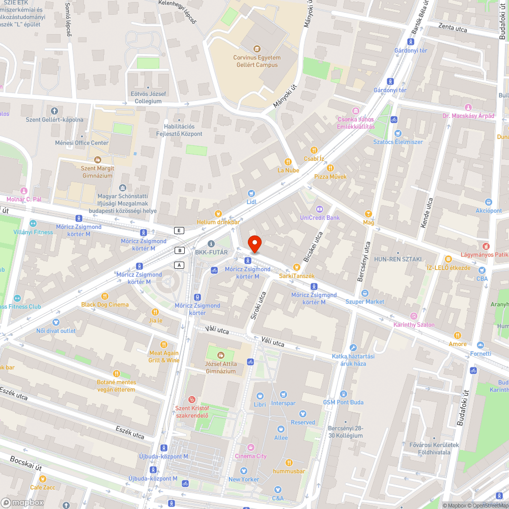 Koszos megállóhely bejelentés helye