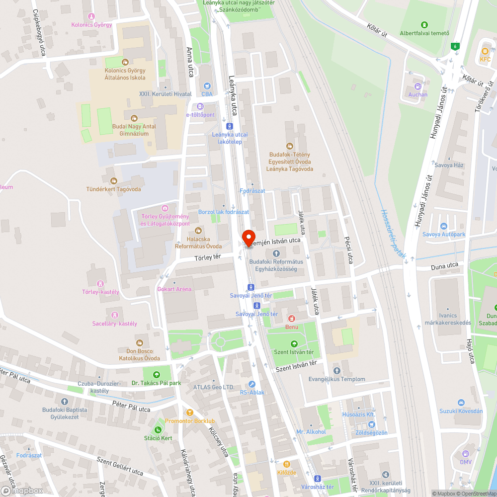 Magányos oszlop bejelentés helye