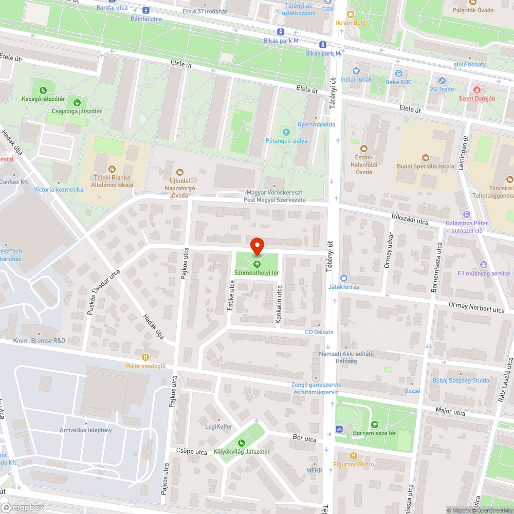 Homokozó bejelentés helye